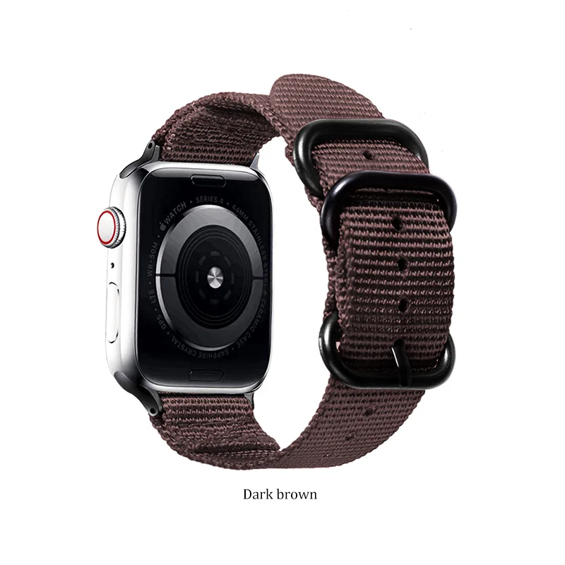 Для Apple watch, версии нейлоновый браслет 3/2/1 серии, спортивный браслет, 42 мм, 38 мм, наручных часов iWatch, браслет - Цвет ремешка: coffee