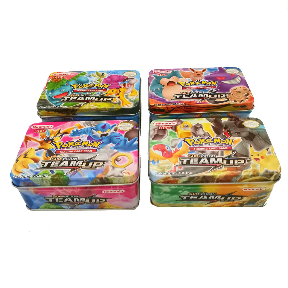 42 шт./компл. Pokemon железный ящик TAKARA TOMY боевые игрушки хобби Коллекционные вещи игра Коллекция аниме-открытки для детей