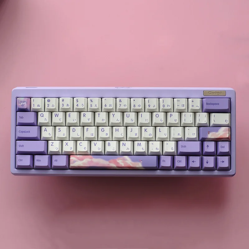 

139 Keys Dream Meet Keycaps Cherry Profile Purple and white theme PBT Dye Sublimation Mechanical Keyboard Keycap For MX Switch