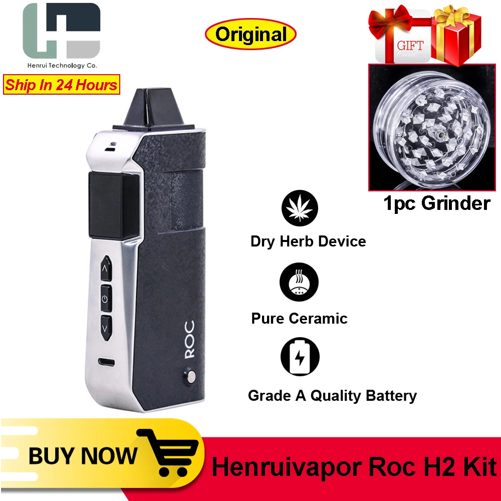 Оригинальный испаритель для сухой травы Henruivapor Roc H2 Vaporizer vape kit 2200 мАч керамический