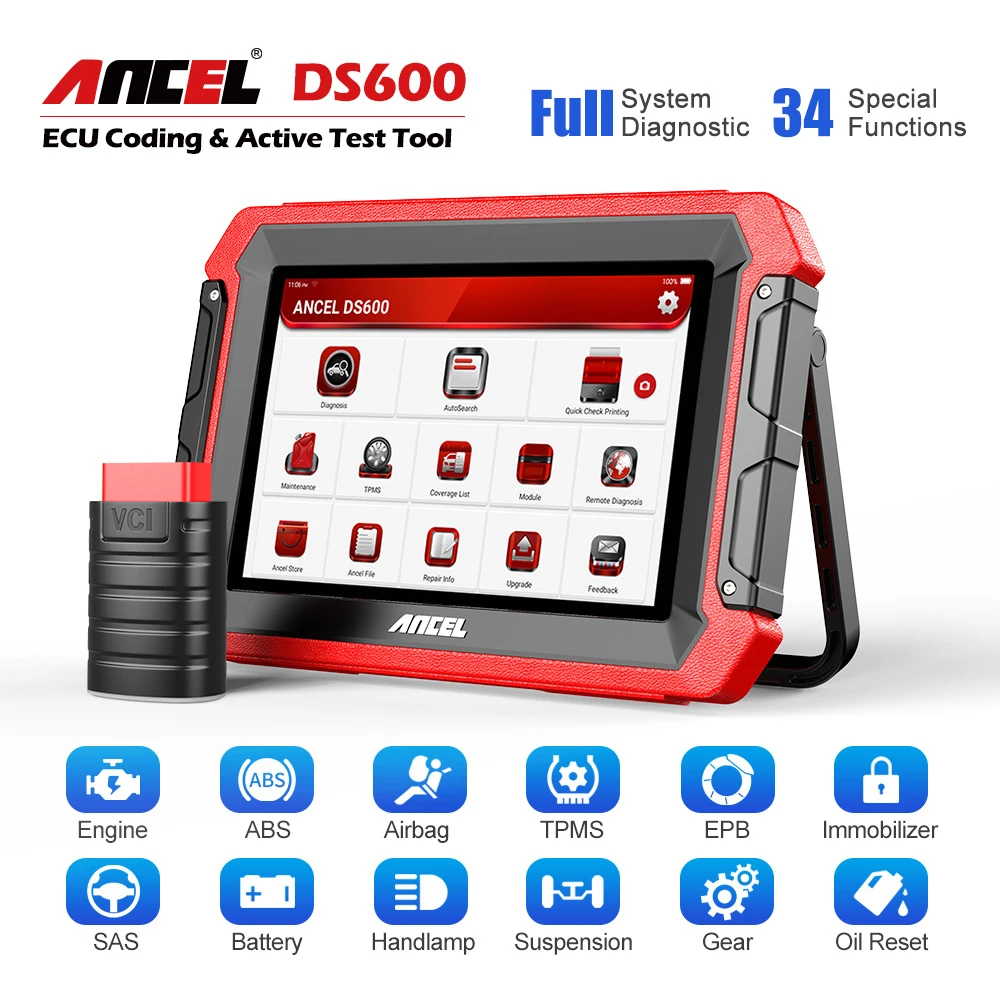 ANCEL DS600 OBD2 Scanner Tools Full System DPF IMMO 34 Resets Active Test Online Coding Key Programmer Automotive | Автомобили и