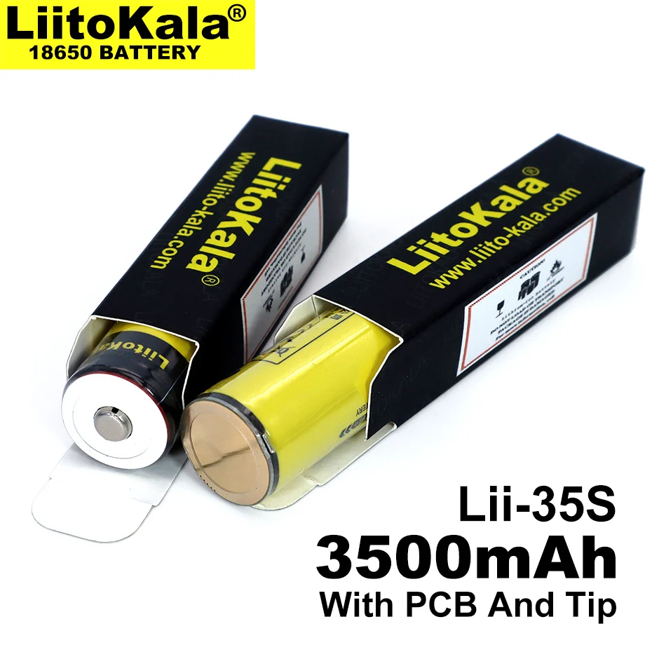

4PCS LiitoKala Lii-35S 18650 battery 3.7V lithium ion 3500mAh lithium battery suitable for flashlight PCB protection