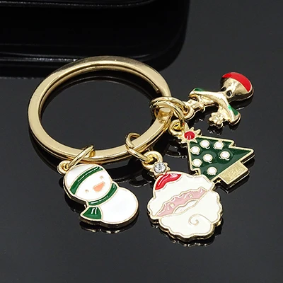 XDPQQ милый Рождественский подарок кольцо для ключей из сплава Изысканная краска брелок ручной работы Рождественский подарок для мужчин и женщин использование в рукоделии подарок - Цвет: Photo Color
