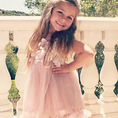 Goocheer 2020 Summer Toddler Kids Baby Girl Flower Elegant Boho Beach Party Pageant Petal Princess Dress Playa Outfits Clothes | Детская