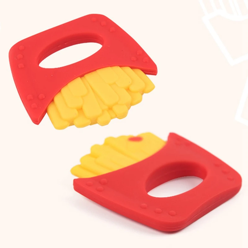 

Baby Food Grade Silicone Bite Molar Fries Teether Comfort Toy Mom Nursing Baby Teether