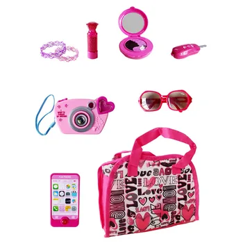

Funny Pretend Toy Fashion Girls Cosmetic Travel Bag Camera Glasses Phone Jewelry Makeup Set Simulation Role Play House Party Toy
