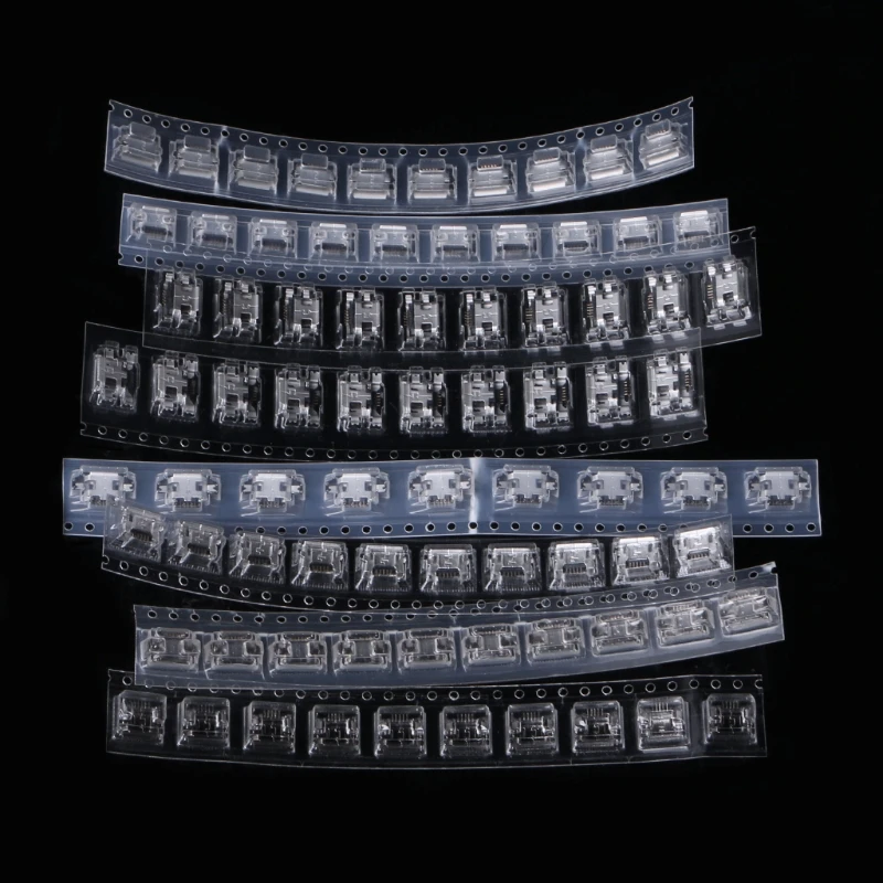 

80Pcs Micro USB Female Socket Jack 5 Pin 8 Models Solder Mount SMD Connector