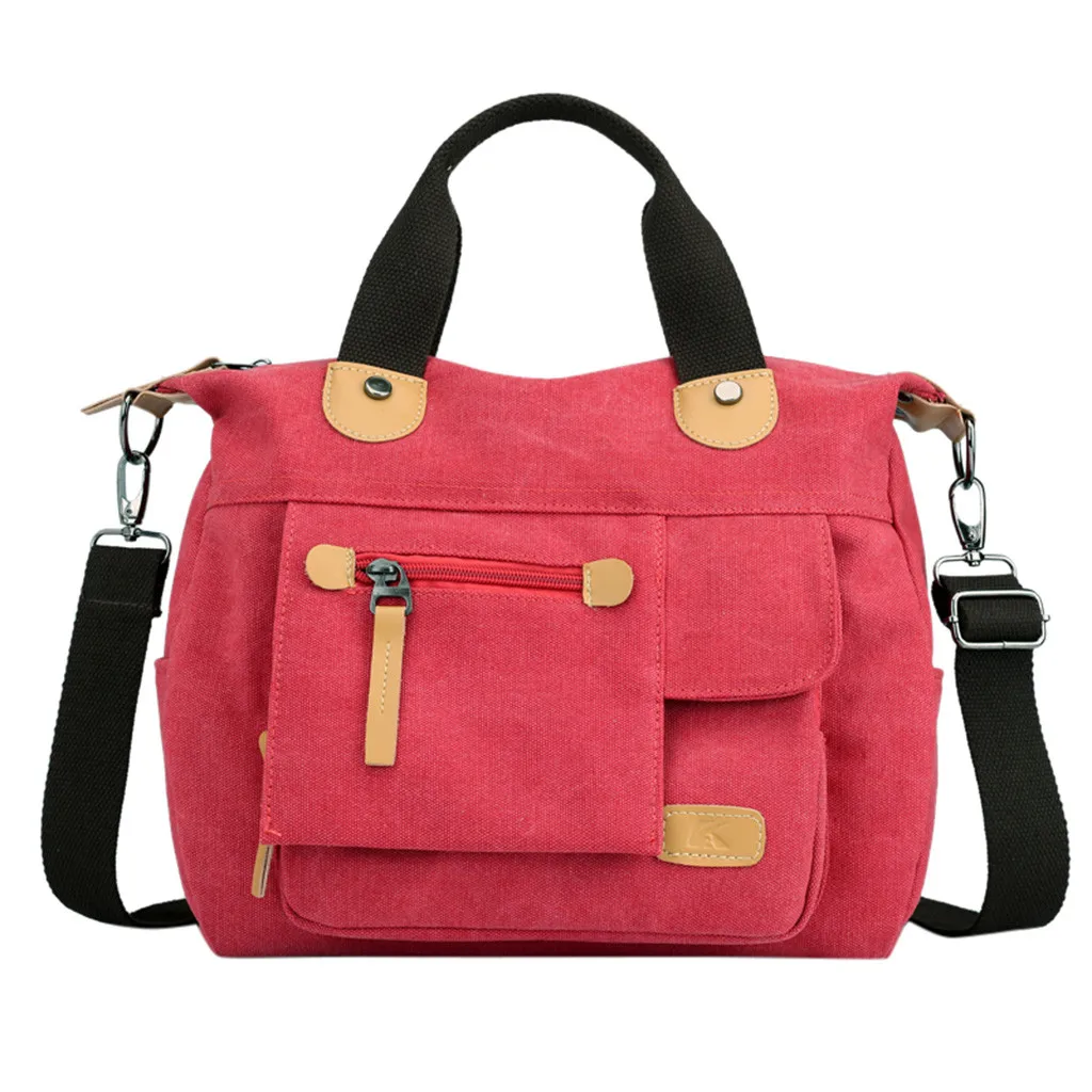 Женская холщовая сумка-мессенджер, женские сумки через плечо, одноцветная сумка на плечо, многофункциональная Женская дорожная сумка, Большая вместительная сумка