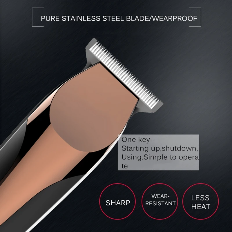 Зарядка машинка для стрижки волос Ретро масляная голова Push-Cut T-knife Парикмахерская специальная Обрезка забивание Push белый Электрический фейдер EU Plug
