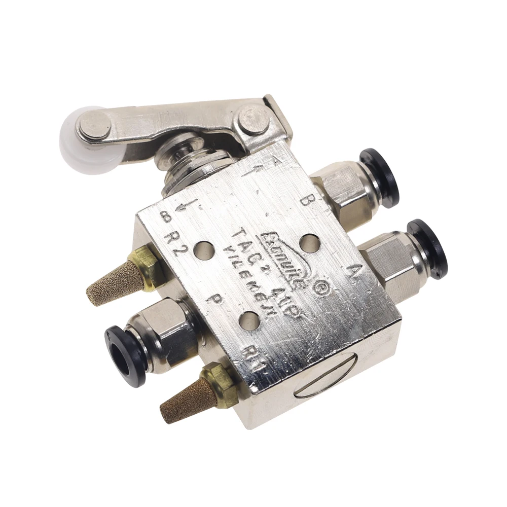 TAC2-41P Exhaust Mechanical Valve 2 Position 5 Way Roller Lever Pneumatic Air Switch 1/8" Female Thread with Fittings | Обустройство