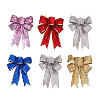 

6pcs Christmas Bow Ornament Red Bowknot Bell Christmas Pendant Hanging Decoration Baubles Baubles Navidad New Year Decoration