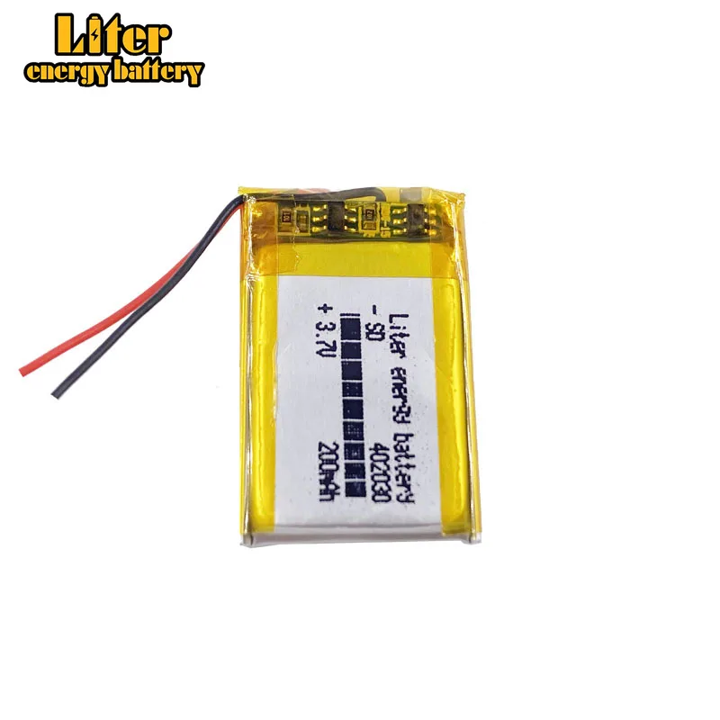 3.7V 402030 200mAh polymer lithium battery li-po Rechargeable batteries Cell For MP3 MP4 Bluetooth Headset GPS | Электроника