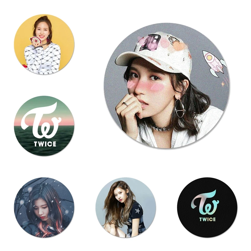 58mm KPOP TWICE LOGO Icons Pins Badge Decoration Brooches Metal Badges For  Clothes Backpack Decoration