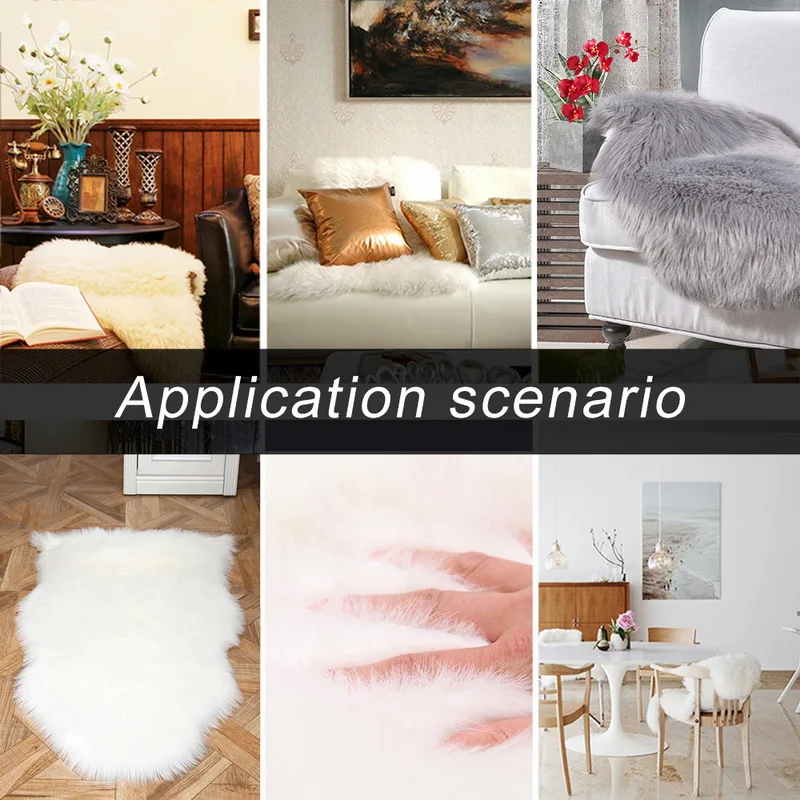 1pc Soft Imitation Wool Sofa Cushion Rug Non-Slip Whole Sheepskin Bay Window Living Room Bedroom Blanket Carpet Cushion M/L