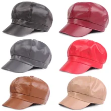 Мужская и женская газетная кепка гэтсби, кепка для вождения, кожаная восьмиугольная кепка пекаря