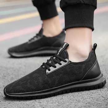 

New men's casual shoes lacing men's shoes light, comfortable and breathable walking sneakers men's mesh training shoes