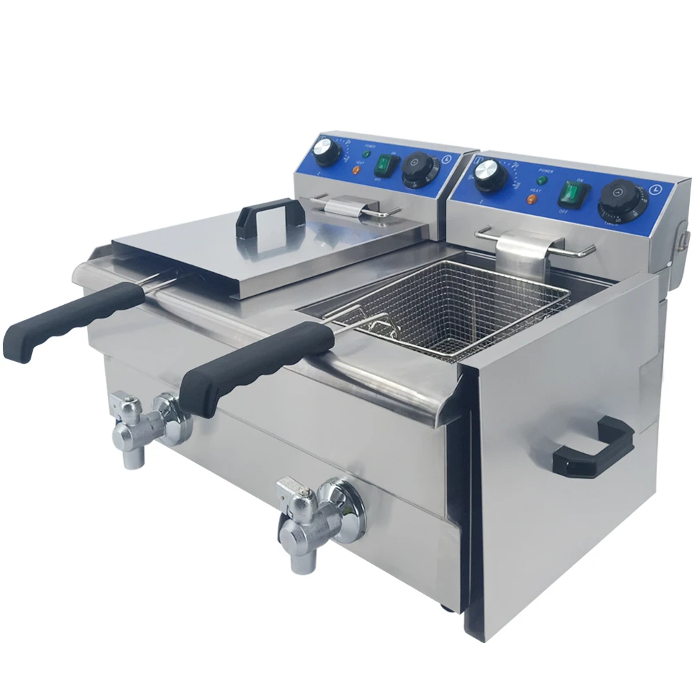 

20L stainless steel deep fryer commercial oil fat Fries pans electric hot sale frying furnace for fries chicken wings