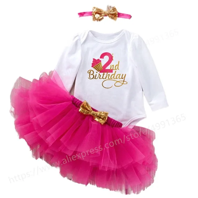 Baby Girl Clothes 2nd Birthday Dress Outfits 2 Years Girls Boutique Clothing Christening Dresses For Toddler Girls Birthday Dress