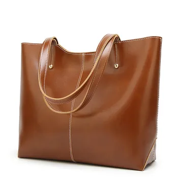 

Oil Wax Leather Women's Tote Large-capacity Women shoulder bag Classic Casual Tote bags for women bolsa feminina fashion bag