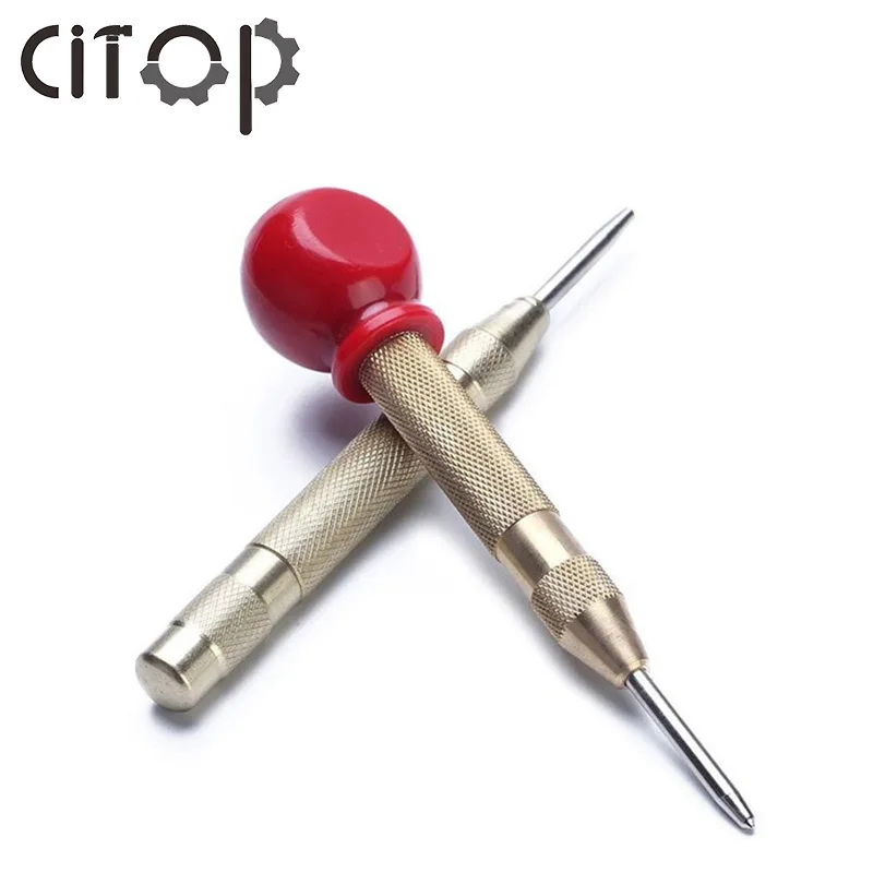 Citop 1pcs 5 Inch Automatic Center Pin Punch Spring Loaded Marking Starting Holes Tool  Punch Dot Locator Semi-Automatic Center