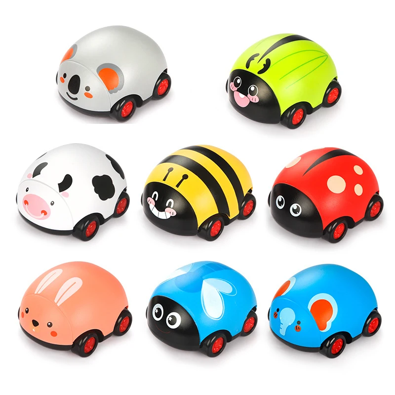 8Pcs/Set Pull Back Car Toy Insect Ladybird Cartoon Cute Cars Inertial retrograde Vehicle Baby Educational Gift |