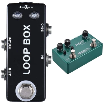 

SEWS-Mosky Mini Guitar Effect Pedal Loop Box Switcher Channel Selection & Amp Turbo Guitar Effect Pedal 2 in 1 Boost