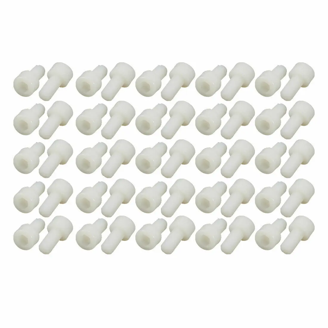 

M5x8mm Nylon Coarse Thread Hex Socket Head Cap Screw Knurled Bolt 50pcs