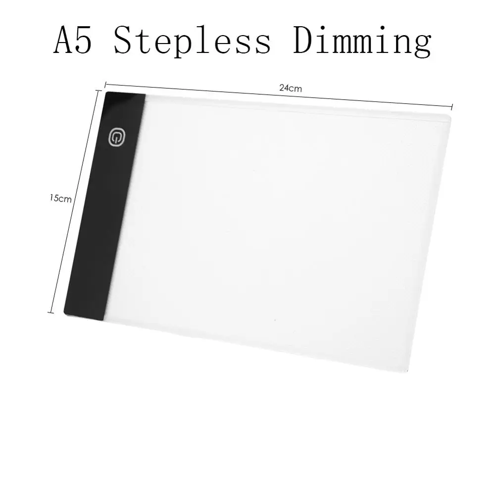A5 Stepless Dimming A3/A4/A5 цифровой графический планшет доска для рисования со светодиодами покраска световой короб калькирование, копирование плавного затемнения цифровой планшет Настольный коврик - Цвет: A5 Stepless Dimming