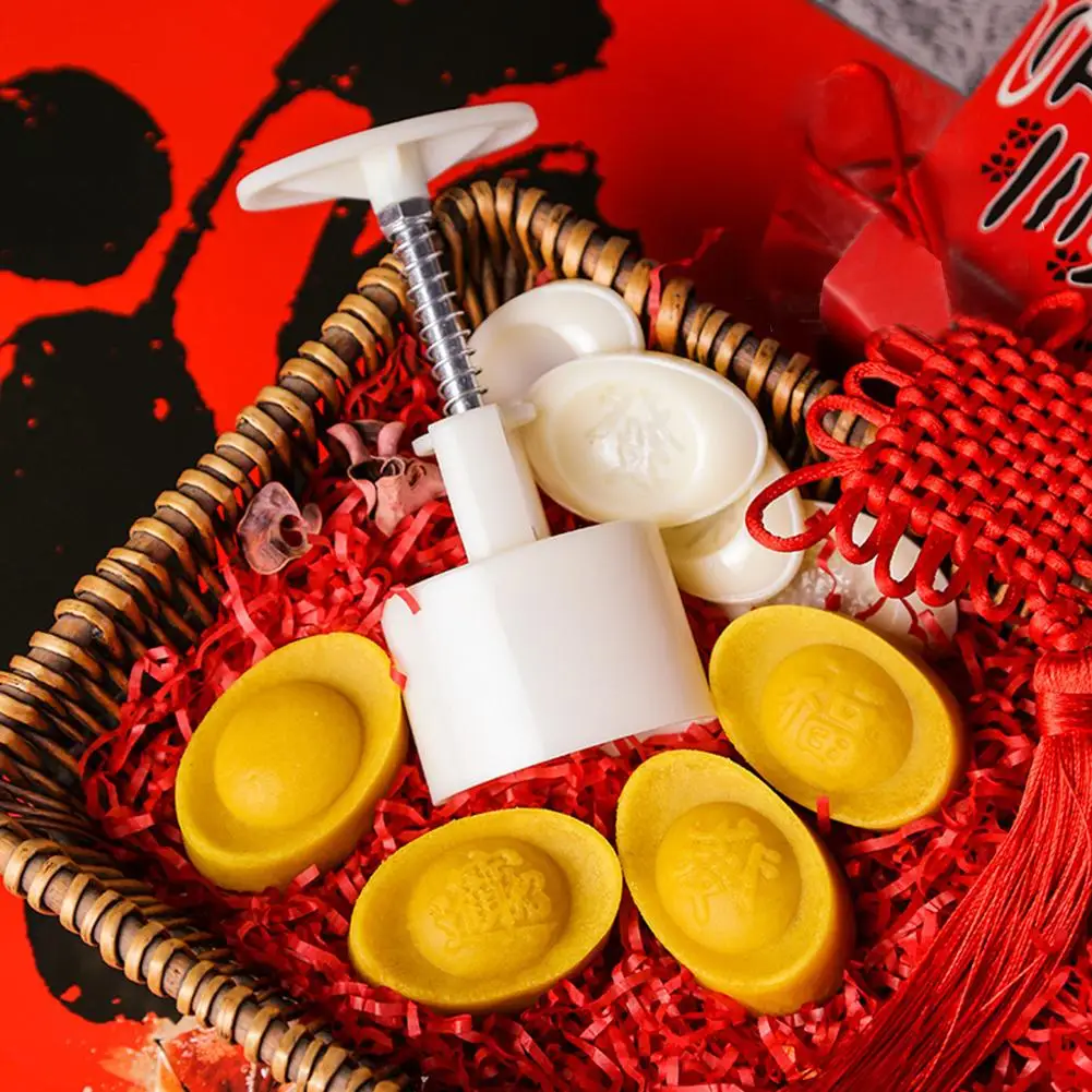 

Rice Cake Shaped Mooncake Mold Hand Presser Fondant Cookies Decorating Tools