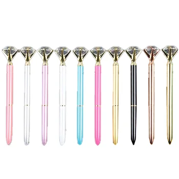 

10PCS Crystal Diamond Pen Bling Bling Metal Ballpoint Pen for School Office 10 Different Colors with 10 Gift Bags