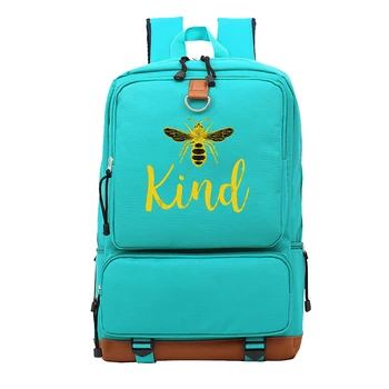 

Bee kind printed backpack business backpack large capacity laptop bag student school backpack outdoor leisure backpack