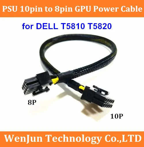 Psu 10pin Macho para 8pin Macho Pci-e Gpu Placa de Vídeo Cabo de Alimentação para Dell T5810 T5820 e K80 M40 M60 P40 P100 V100 A100 A40 Gpu
