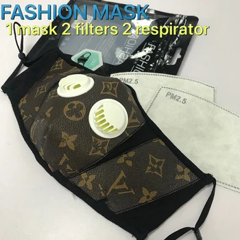

Fashion Mask 2 Dust Respirator 2 PM2.5 Filters Washable With Breathing Valve Anti Haze Dust Mask Nose Filter Face Mouth Mask
