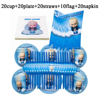 

The Boss Baby Birthday Party Decoration Kids Disposable Cup Plates Napkins Straws Tableware Set Baby Boss Party Supplies Banner