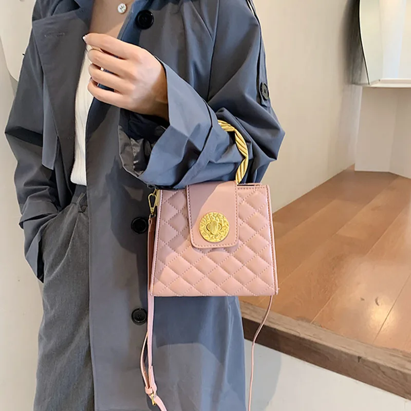 

Elegant Top-handle Women's Handbags Solid Color Women Shoulder Crossbody Bags Small Square Ladies Hand Bags For Women 2020 Purse