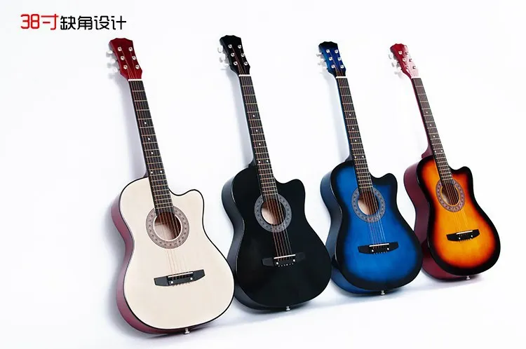 

38-inch Cutaway Folk Guitar Practice Guitar Ordinary Practice Guitar All Linden Folk Music He