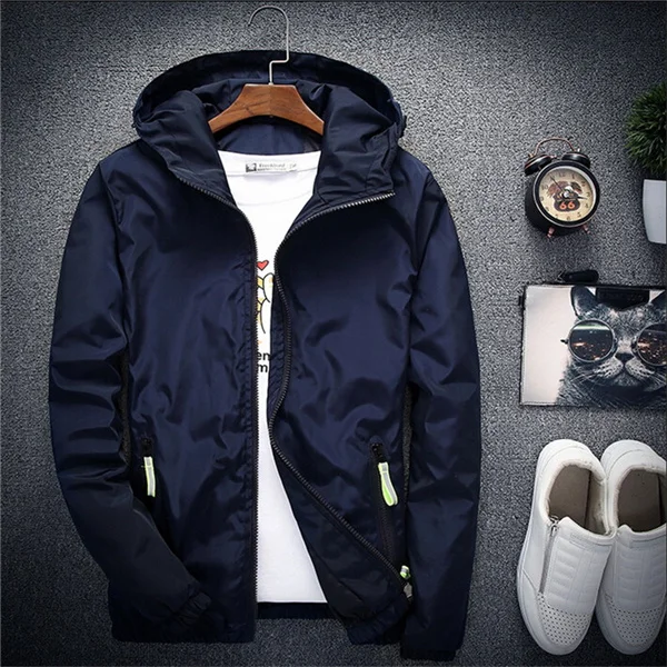 Men Thin Bomber Jacket Autumn Casual Plus Size Windbreaker Jacket Ultra
