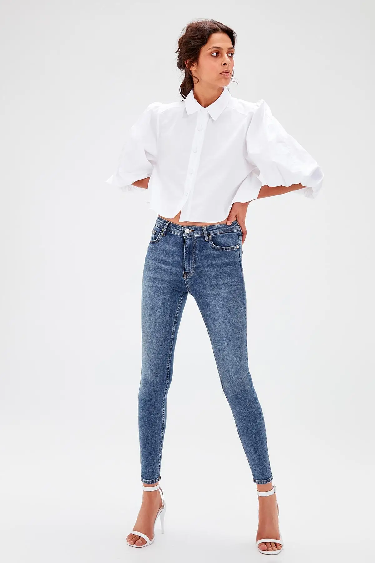 

Trendyol Blue High Waist Skinny Jeans TWOAW20JE0069