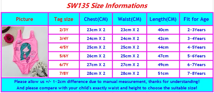 SW135 SIZE CHART