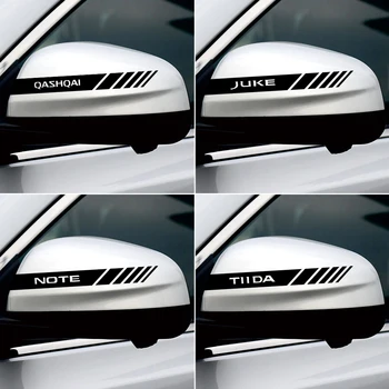 

2PCS Car Rearview Mirror Reflective Sticker For Nissan Nismo Tiida Teana Leaf Micra Sentra Juke X-trail Qashqai NOTE Patrole etc