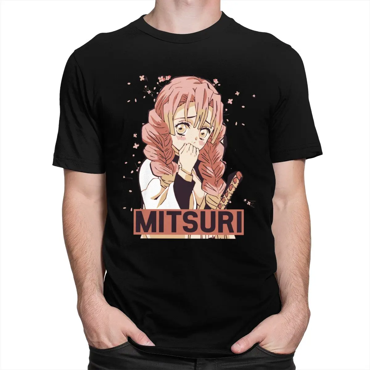 Мужская хлопковая футболка Kawaii Kimetsu No Yaiba с короткими рукавами и надписью The Love Pillar