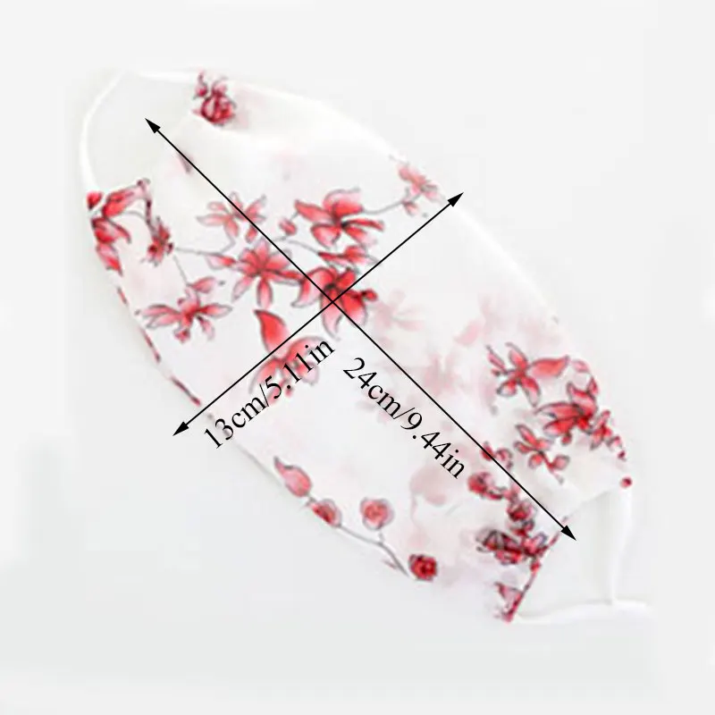 Adjustable Chiffon Masks Thin Section Summer Ear Buckle Breathable Sunshade Floral Mouth Masks Women Elegant Mouth-muffle Covers