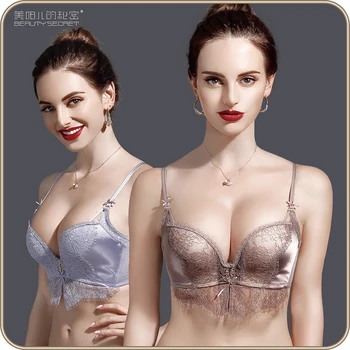 

Sexy Lace Bra For Women Top Female Underwear Push up Sexy Lingerie seamless Bralette stain brassiere Black Bras Deep V Gather