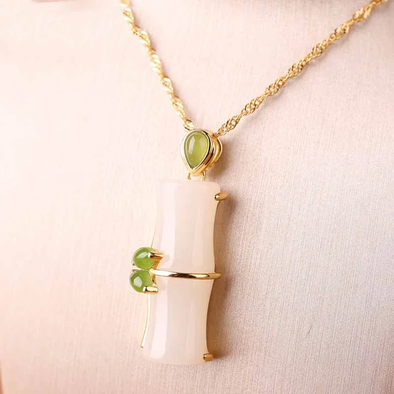 Кулон Синьцзян и тиану женский кулон с золотой инкрустированной нефритом