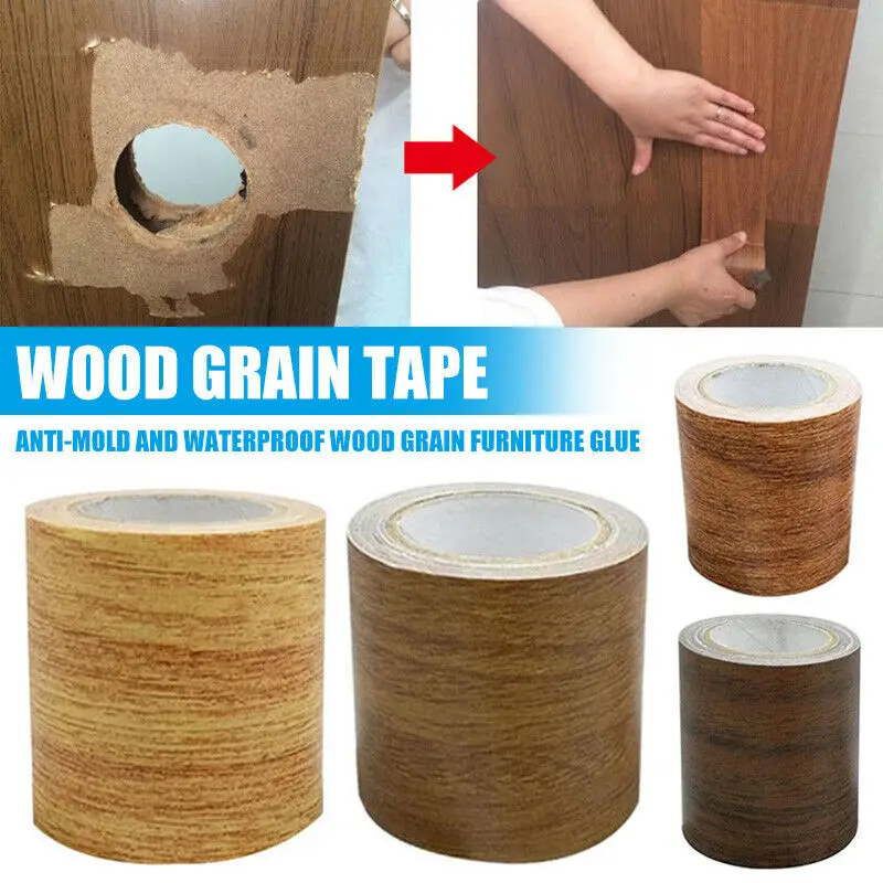 

1PCS Roll Realistic Woodgrain Repair Adhensive Duct Tape For Home Furniture Care 5M
