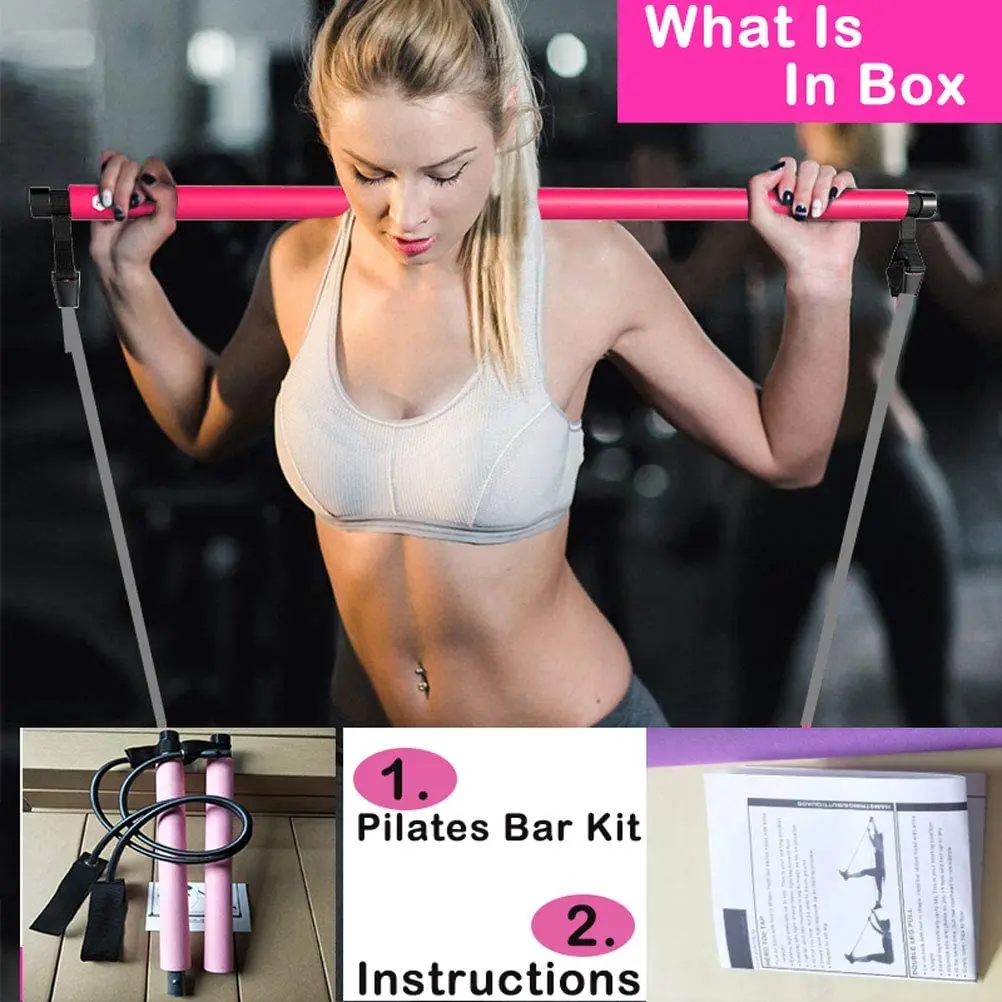 Fitness Yoga Pilates Bar Portable Gym Accessories Sport Elastic