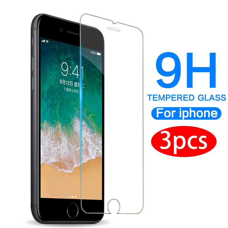 Protective glass for iphone 6 7 plus 6 6s 8 plus 11 Pro XS max XR glass iphone 7 8 x 11 screen protector glass on iphone 7 6S 8|Phone Screen Protectors| - AliExpress