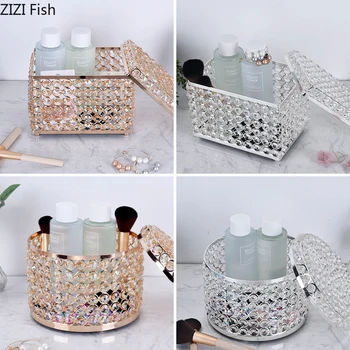 

Crystal Storage Box Glass Sugar Bowl with Lids Candy Jars Hollow Out Jewelry Container Spices Organizer Nordic Rustic Home Decor