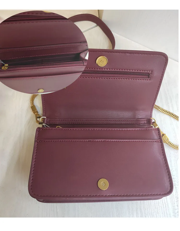 Chain Decoration Shoulder Slung Women's Bag PU