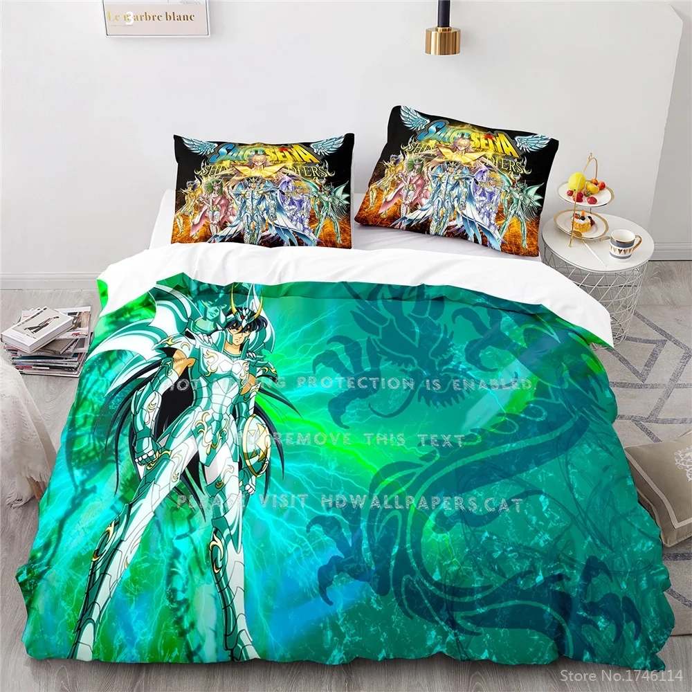 Anime Saint Seiya 3D Print Bedding Set Queen King Size Duvet Cover Set Soft Quilt Cover Pillowcase set Home Textile Bedclothes